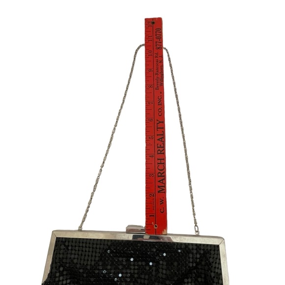 Style & Co by Macy's Black Mesh Evening Bag Silver Hardware & Chain Strap - Picture 6 of 9
